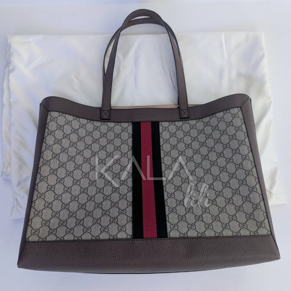 Gucci Brown GG Supreme Ophidia Soft Tote